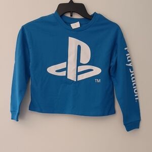 Sony Bright Blue Long-Sleeve PlayStation Logo Sweatshirt